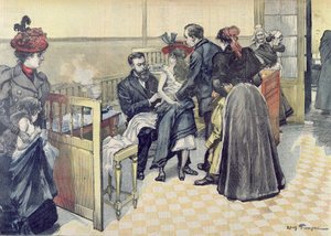 Szczepienie przeciw wściekliźnie w Instytucie Pasteura, ok. 1900